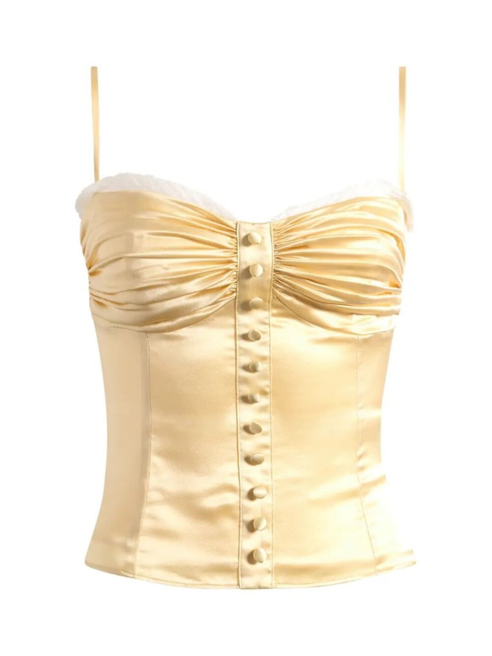 Reformation Ursula Silk Top Zest Corset Champagne Gold 2